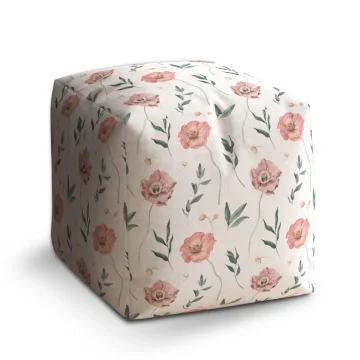 Taburet Cube Romantické pryskyřníky
