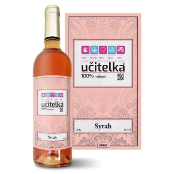 Růžové víno Učitelka: 0,75 l 