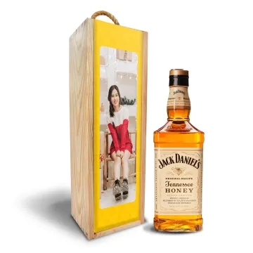 Dřevěná krabička s potiskem Jack Daniel's honey