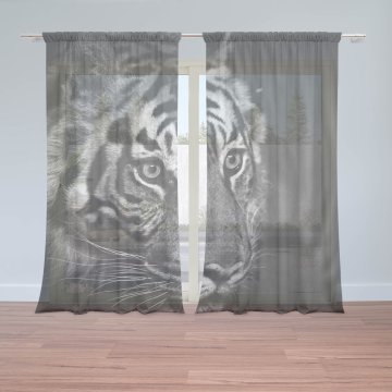 Záclony Černobílý tygr: 2ks 150x250cm