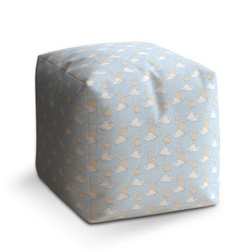 Taburet Cube Měsíčky, hvězdičky a mráčky: 40x40x40 cm