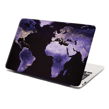 Samolepka na notebook Světelná mapa světa