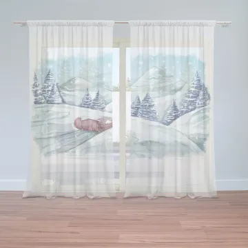 Vánoční záclony Pohádková zima: 2ks 150x250cm