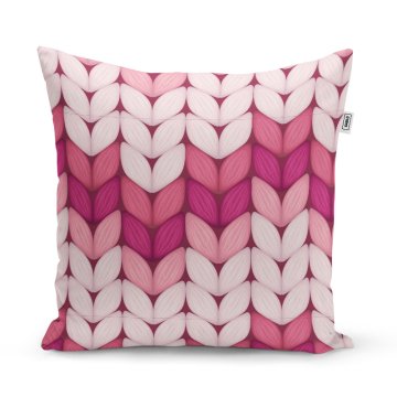 Polštář Tříbarevné růžové pletení