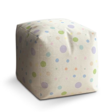 Taburet Cube Tříbarevné puntíky: 40x40x40 cm