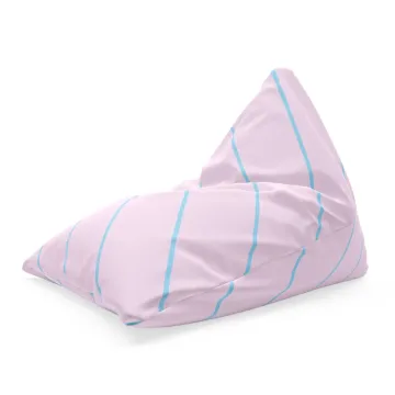 Sedací vak Triangl Modré pruhy na růžové: 120 x 100 x 100 cm