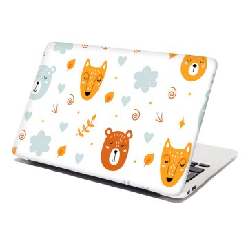 Samolepka na notebook Medvěd a liška