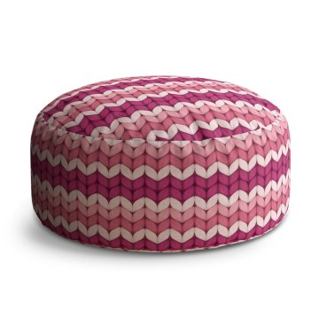 Taburet Circle Střídajíci růžové pletení: 40x50 cm