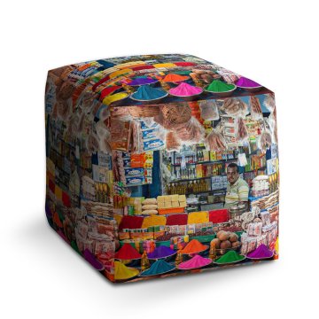 Taburet Cube Barevné koření: 40x40x40 cm