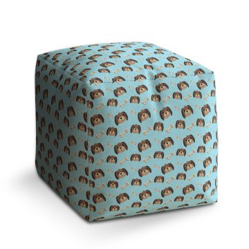 Taburet Cube Pejsek s kostí: 40x40x40 cm