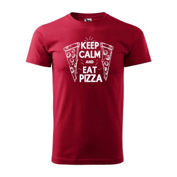 Tričko s potiskem Keep calm & eat pizza