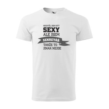 Tričko s potiskem Nechtěl jsem být sexy, ale jsem sekretář