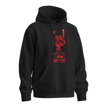 Mikina s potiskem ACDC Červená ruka