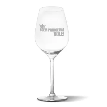 Sklenička na víno Jsem princezna, vole!: 49 cl