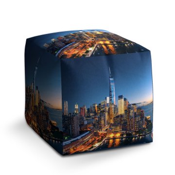Taburet Cube Noční mrakodrapy: 40x40x40 cm