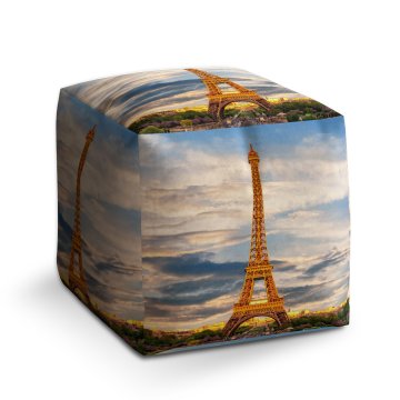 Taburet Cube Eiffel Tower 3: 40x40x40 cm