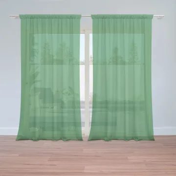 Záclony Tmavě zelená: 2ks 150x250cm