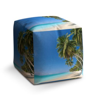Taburet Cube Palmová pláž: 40x40x40 cm