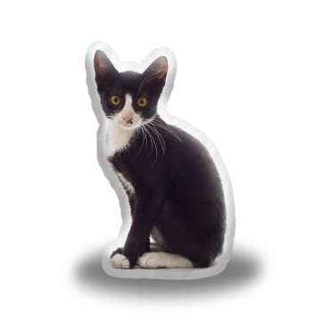3D polštář ve tvaru Černobílá kočka
