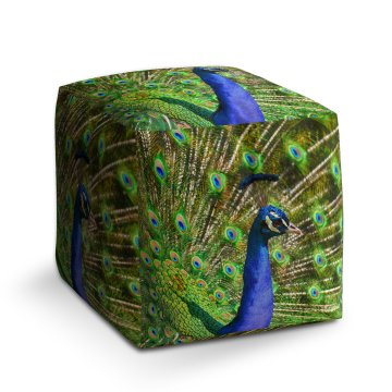 Taburet Cube Páv: 40x40x40 cm