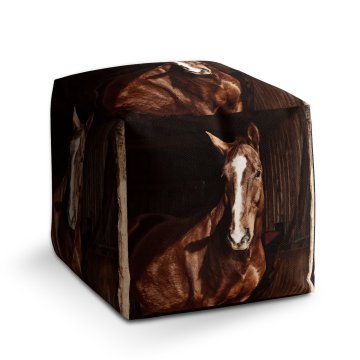 Taburet Cube Kůň ve stáji: 40x40x40 cm