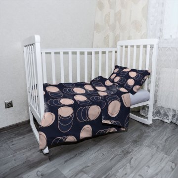 Mikroply&scaron;ov&eacute; dětsk&eacute; povlečen&iacute; do post&yacute;lky Kruhy a punt&iacute;ky