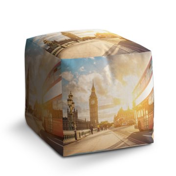 Taburet Cube Londýn Big Ben : 40x40x40 cm