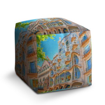 Taburet Cube Barcelona Gaudi Casa Batllo 2: 40x40x40 cm