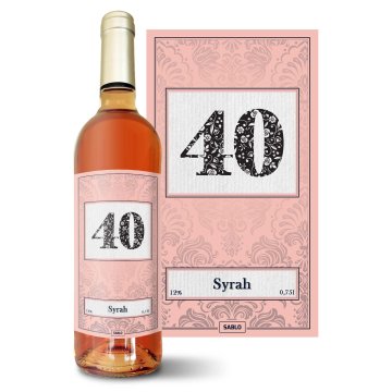Růžové víno k 40. narozeninám: 0,75 l 