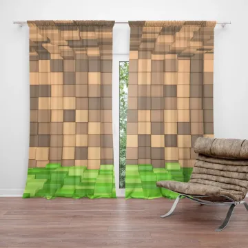 Závěs Blocks 3D: 2ks 140x160cm - 60 mm - tužkové řasení
