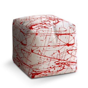 Taburet Cube Krvavé cákance: 40x40x40 cm