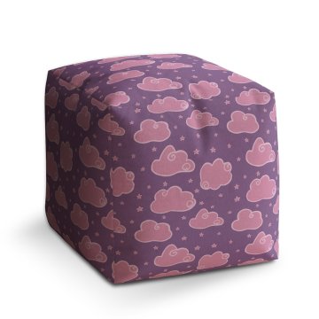 Taburet Cube Růžové obláčky: 40x40x40 cm