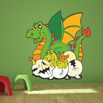 Samolepka na zeď: Draci