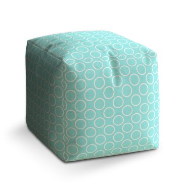Taburet Cube Bílé kruhy: 40x40x40 cm