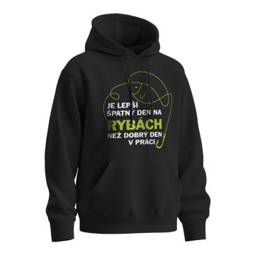 Mikina pro rybáře s potiskem:Je lepší špatný den na rybách než dobrý den v práci