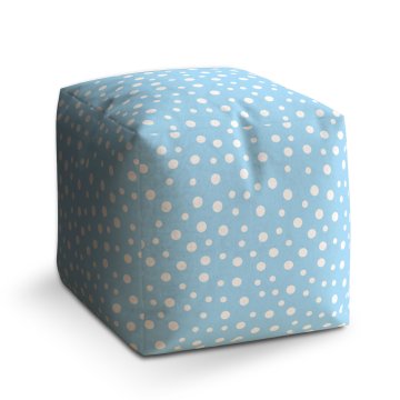 Taburet Cube Bílé puntíky na modré: 40x40x40 cm