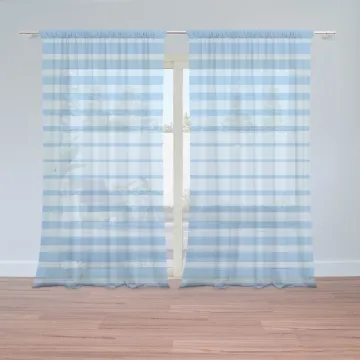 Záclony Světle modré pruhy: 2ks 150x250cm
