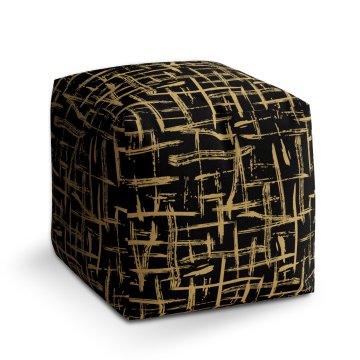 Taburet Cube Zlaté malování: 40x40x40 cm
