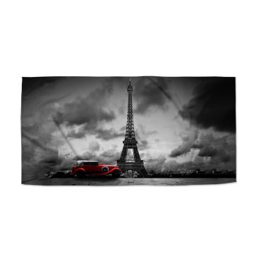 Ručník Eiffelova věž a červené auto