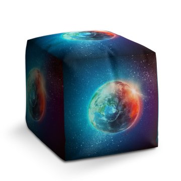 Taburet Cube Země ve vesmíru: 40x40x40 cm