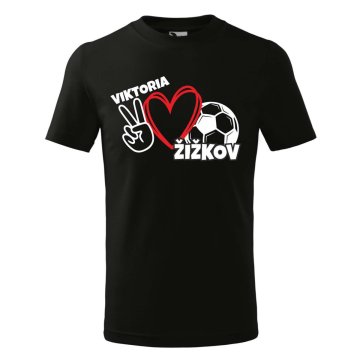 Tričko FK VIKTORIA ŽIŽKOV - We love Viktoria - černé