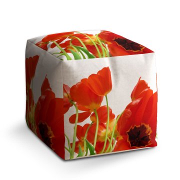 Taburet Cube Tulipány: 40x40x40 cm