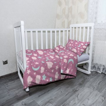 Mikroplyšové dětské povlečení do postýlky Dětská obloha