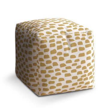 Taburet Cube Zlaté tahy štětcem: 40x40x40 cm