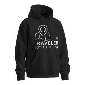 Mikina s potiskem I´m a traveler not a tourist