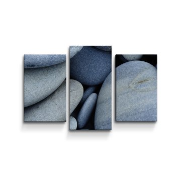 Obraz - 3-dílný Černé kameny