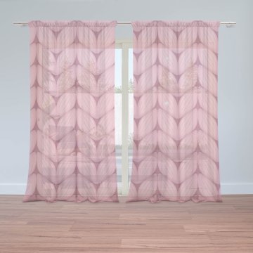 Záclony Růžové pletení z vlny: 2ks 150x250cm