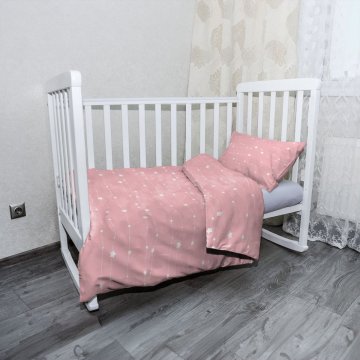 Mikroplyšové dětské povlečení do postýlky Hvězdy a tečky na provázku