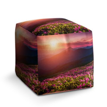 Taburet Cube Rozkvetlá příroda: 40x40x40 cm