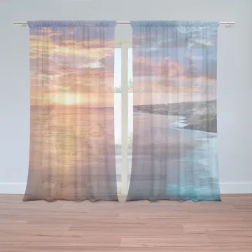 Záclony Západ slunce nad mořem: 2ks 150x250cm